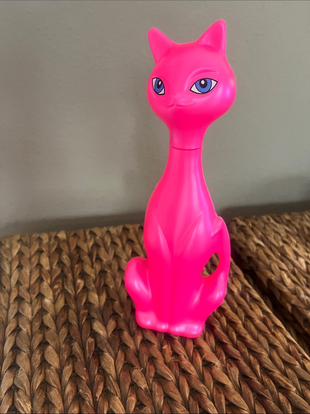 Vintage 90s plastic 14-inch catshaped empty-shampoo bottle 1994 sculpture/vessel